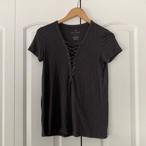 Soft and Sexy Lace Up Tee